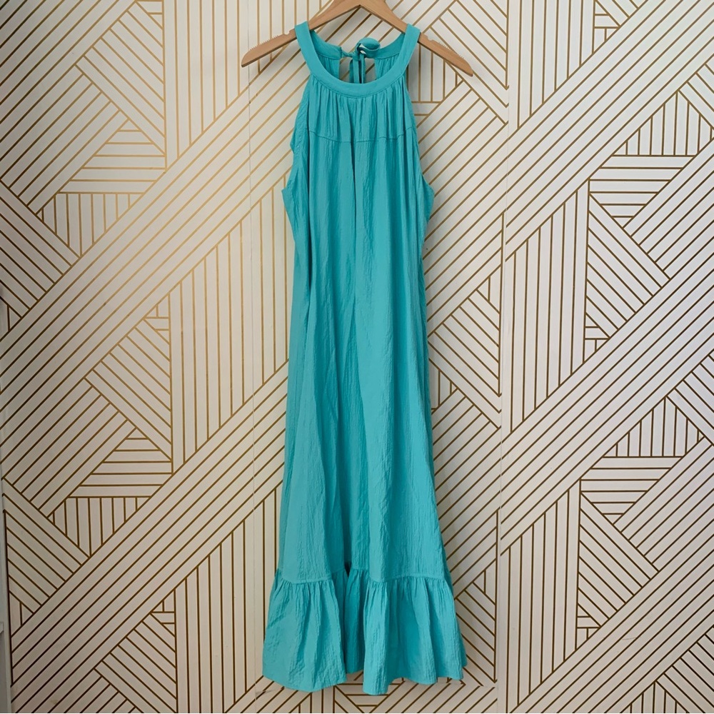 Calvin Klein Teal Halter Maxi Dress - Picture 2 of 10